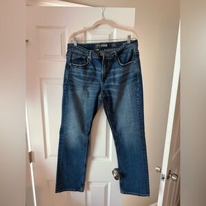 BKE Tyler Denim Jeans in Dark Blue Straight Leg Size 34 Regualr